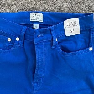 J Crew Lookout High Rise Skinny Crop Blue
